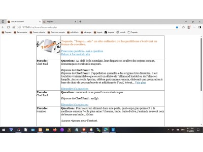 Vue du forum, questions, réponses et tips de Toquata.fr