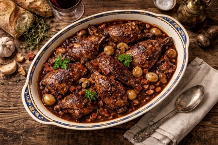 Un plat de salmis de pintade