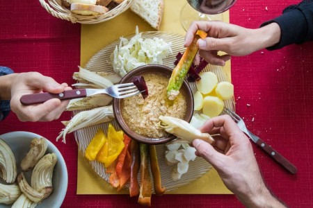 Fondue de legumes avec Bagna Cauda Piémontaise