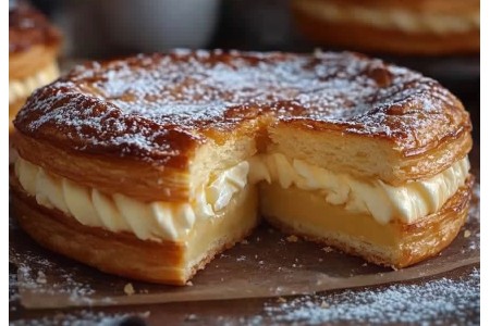 Une tarte Tropézienne et sa creme