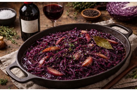 Du chou rouge braisé au vin rouge
