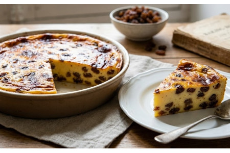 Flan aux raisins secs et calvados