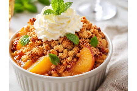 Crumble aux brugnons et rhum